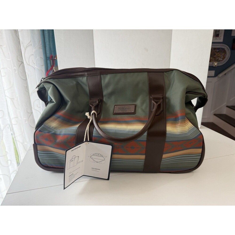 Pendleton Woolen Mills, Loden Green Aztek 2 Wheel Rolling Carry On Duffle , NWT